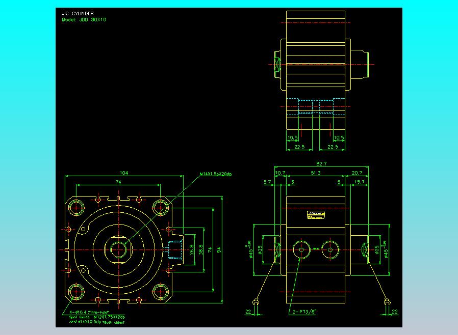 治具气缸2D-JDD80x10