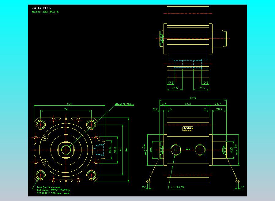 治具气缸2D-JDD80x15
