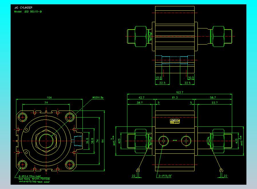 治具气缸2D-JDD80x15-B