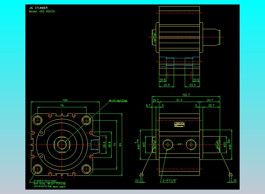 治具气缸2D-JDD80x20