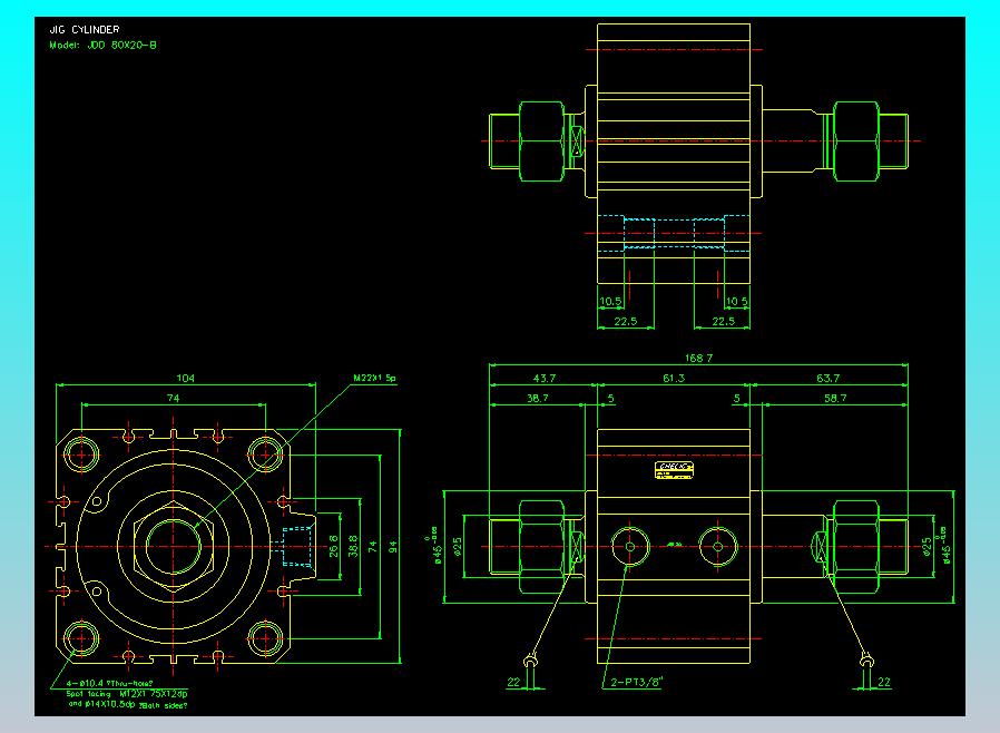 治具气缸2D-JDD80x20-B