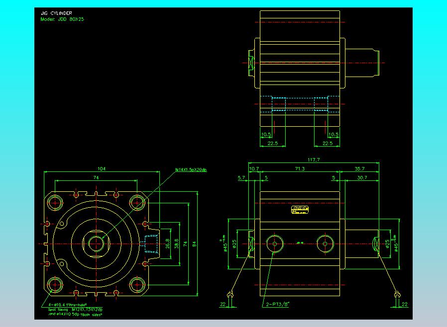 治具气缸2D-JDD80x25