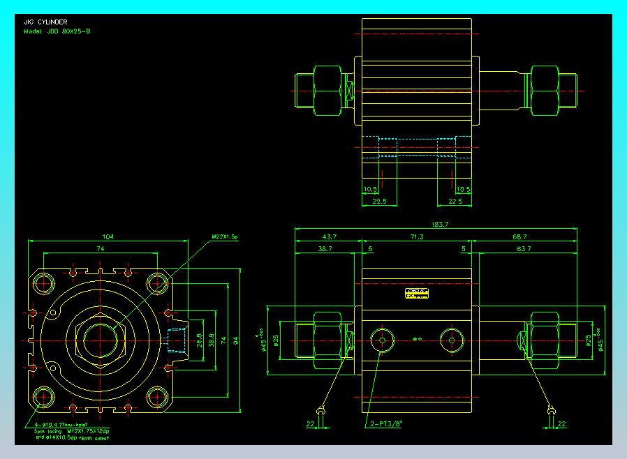治具气缸2D-JDD80x25-B
