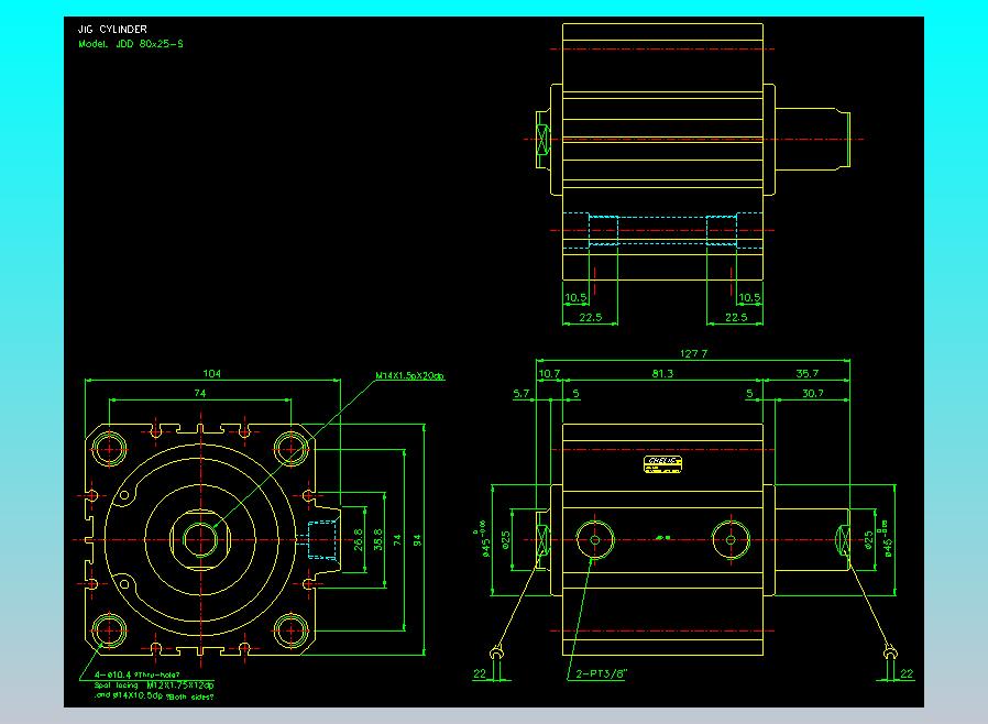 治具气缸2D-JDD80x25-S