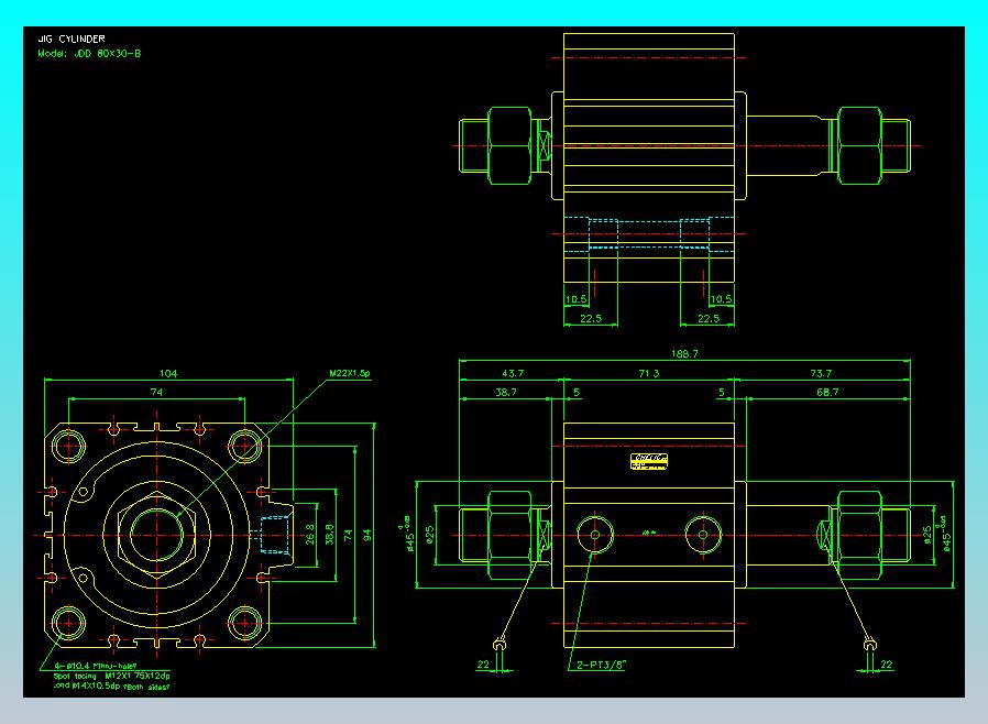 治具气缸2D-JDD80x30-B