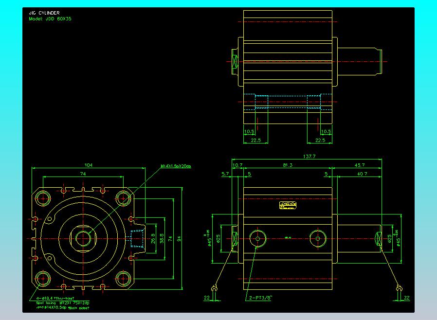 治具气缸2D-JDD80x35