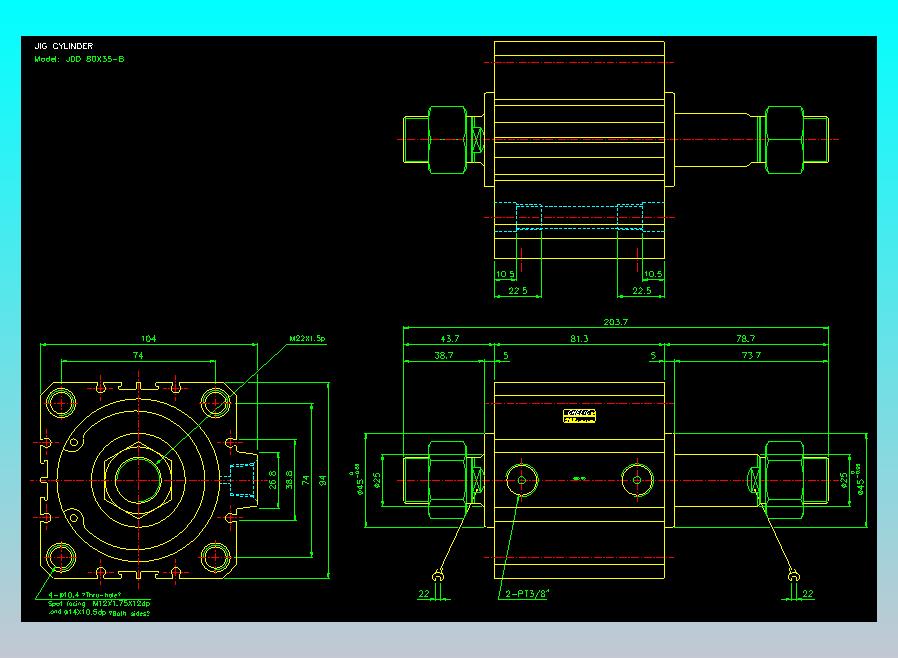 治具气缸2D-JDD80x35-B