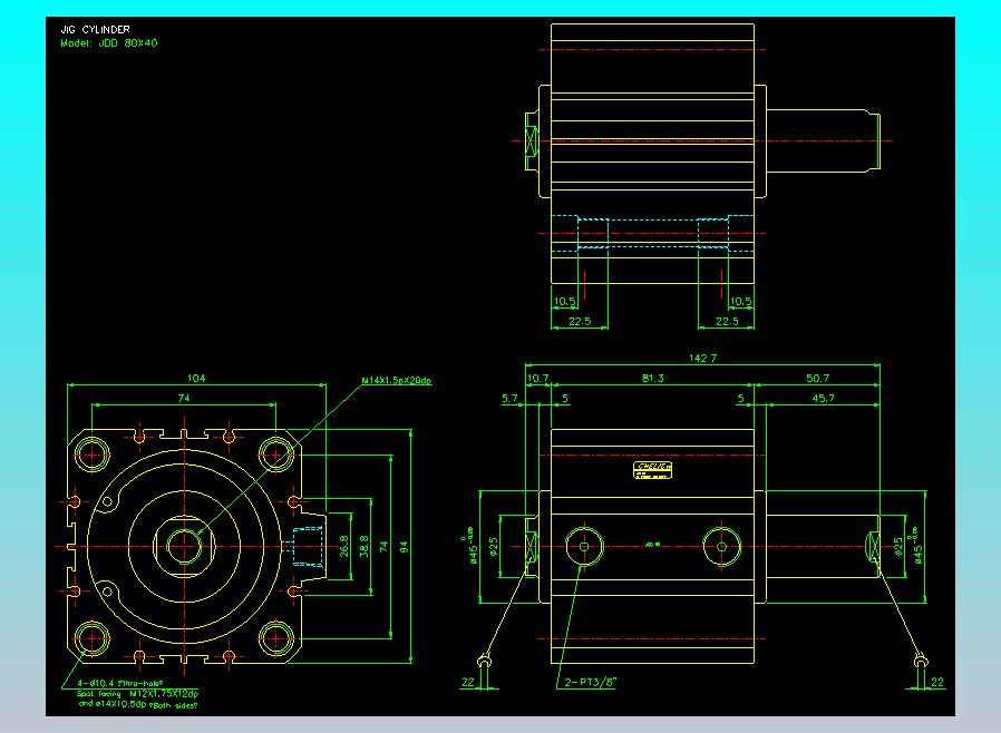 治具气缸2D-JDD80x40