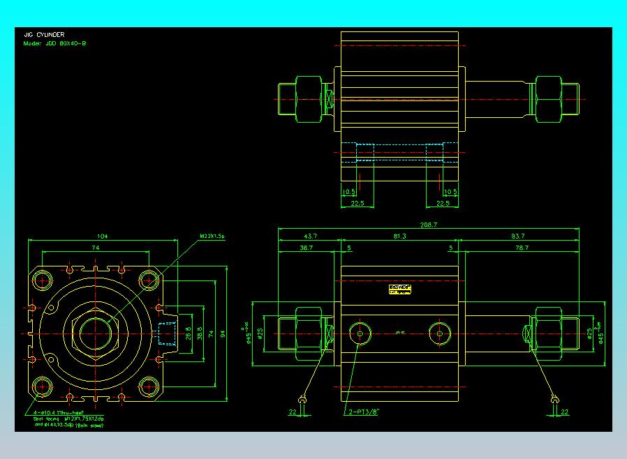 治具气缸2D-JDD80x40-B