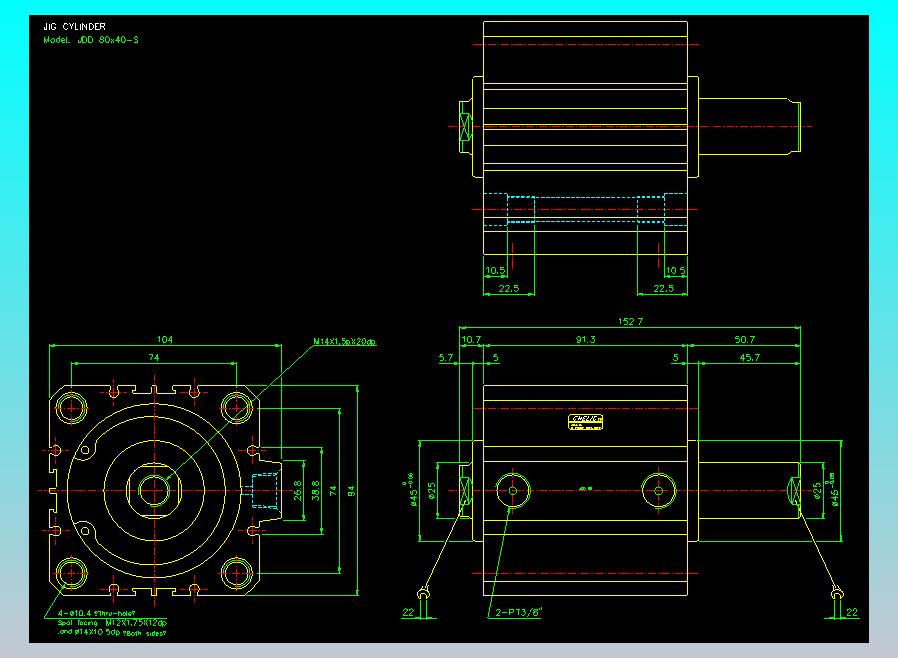 治具气缸2D-JDD80x40-S