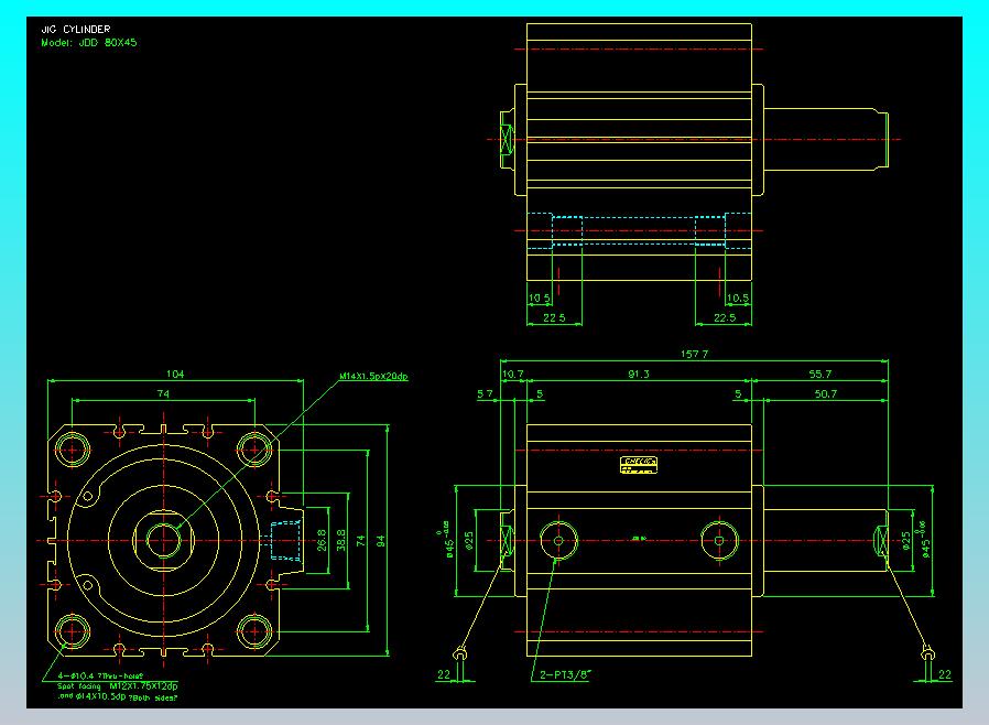 治具气缸2D-JDD80x45