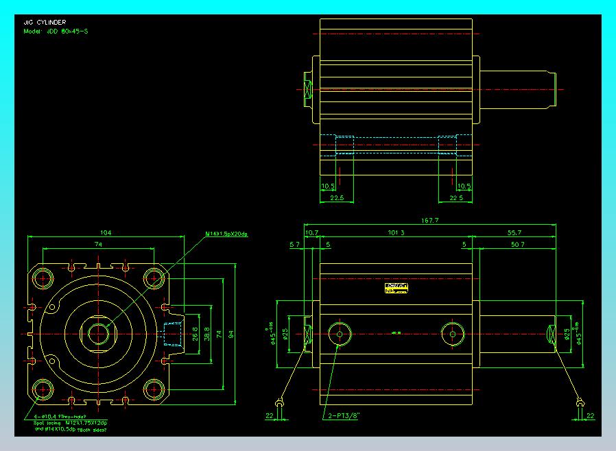 治具气缸2D-JDD80x45-S