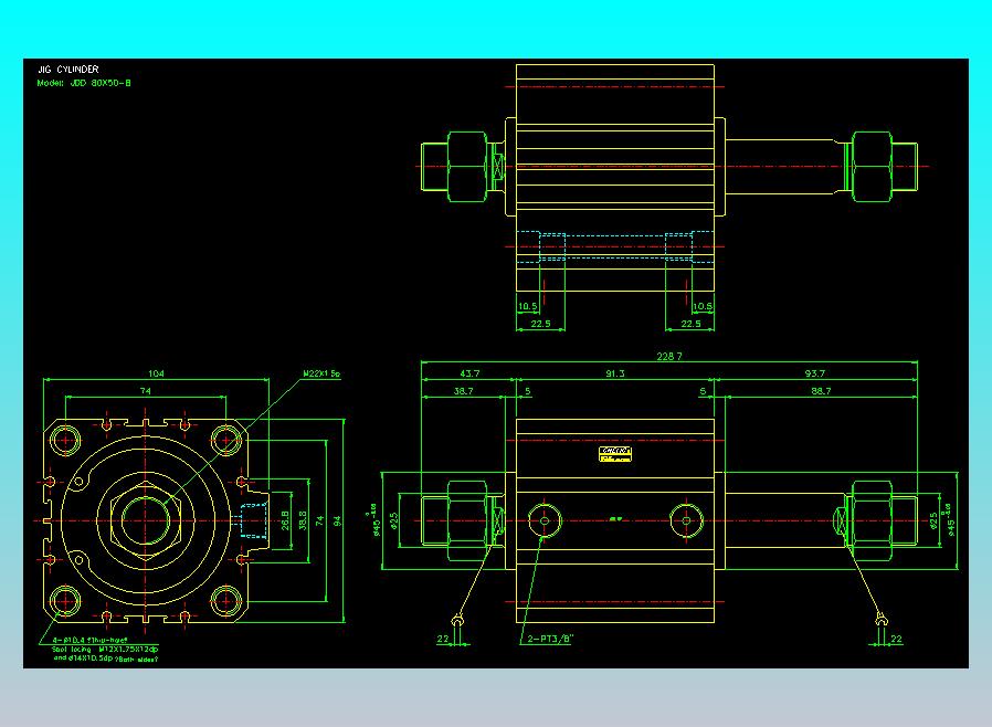 治具气缸2D-JDD80x50-B