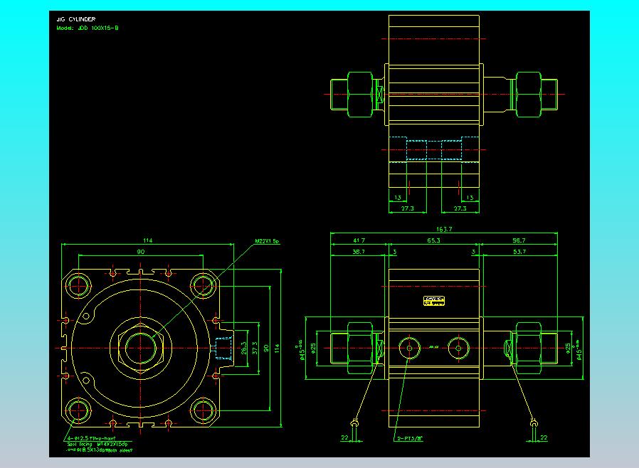 治具气缸2D-JDD100x15-B