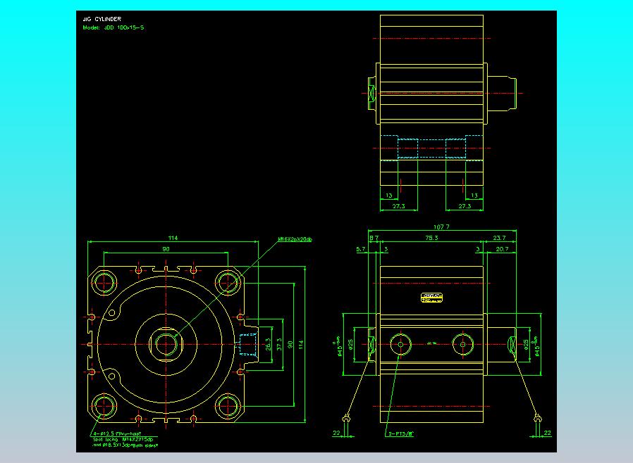 治具气缸2D-JDD100x15-S
