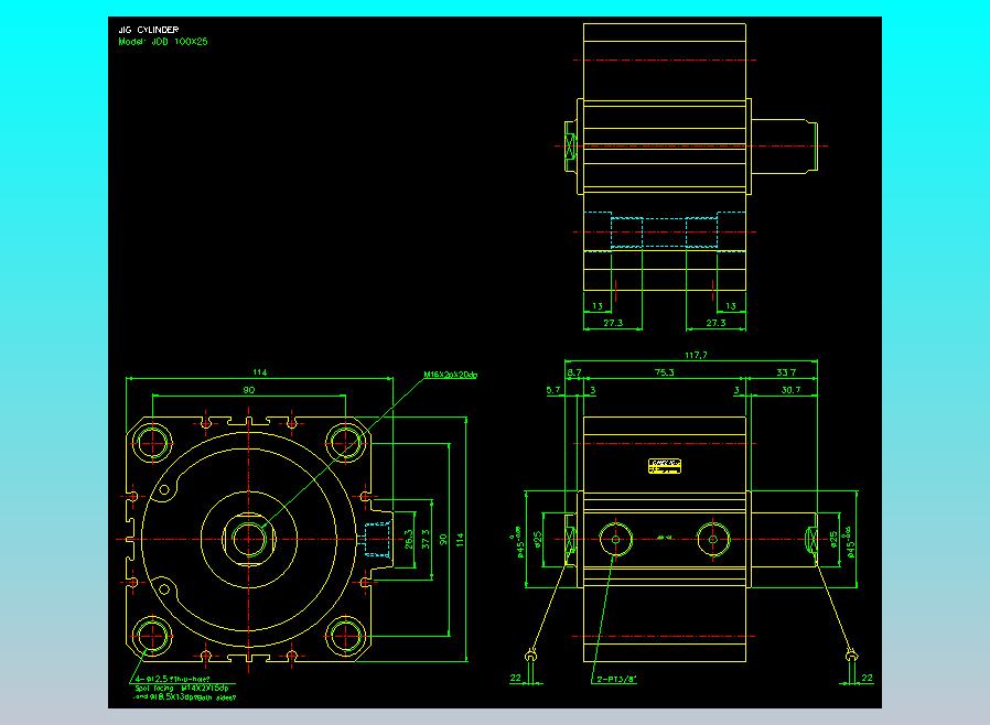治具气缸2D-JDD100x25