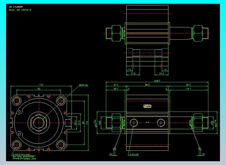 治具气缸2D-JDD100x40-B