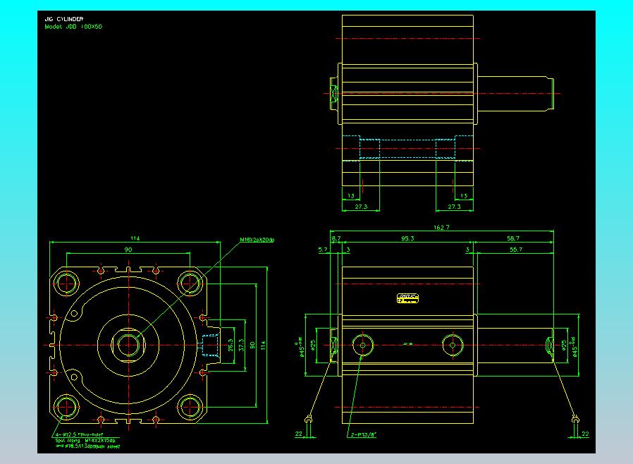 治具气缸2D-JDD100x50