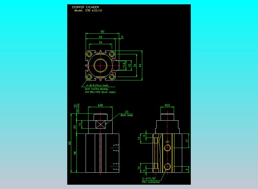阻档气缸2D-STB32x10