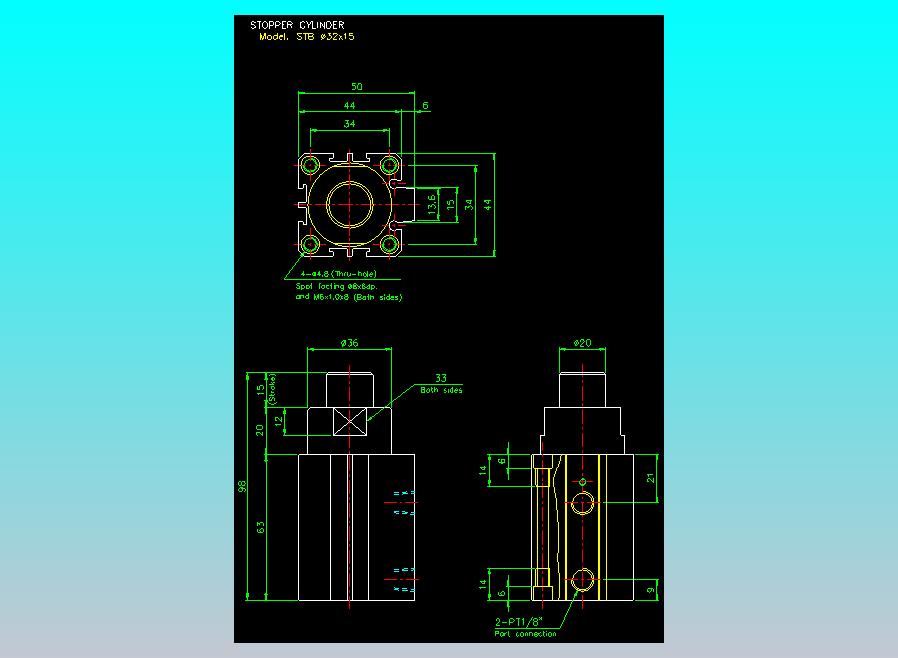 阻档气缸2D-STB32x15