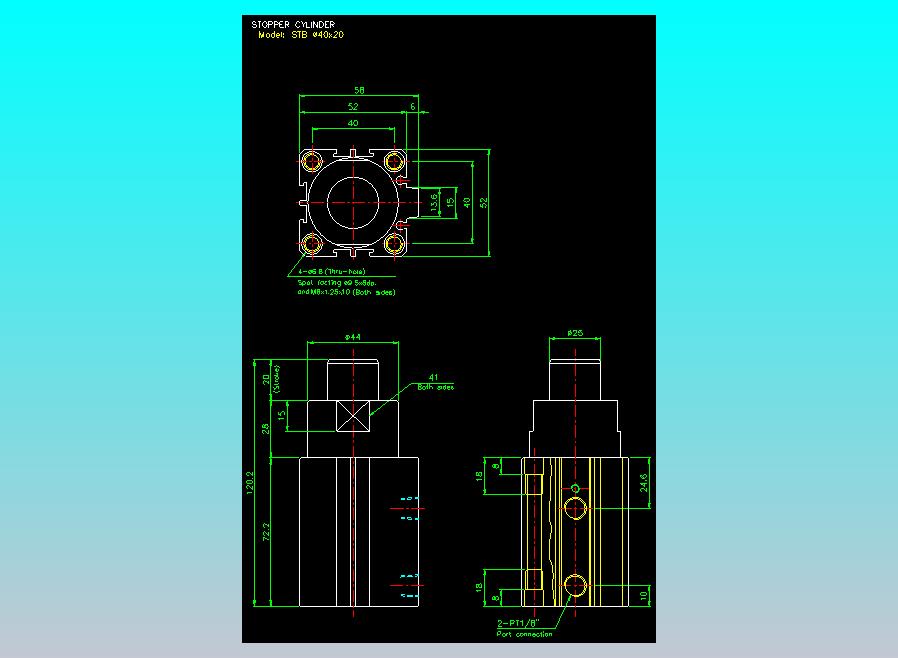 阻档气缸2D-STB40x20