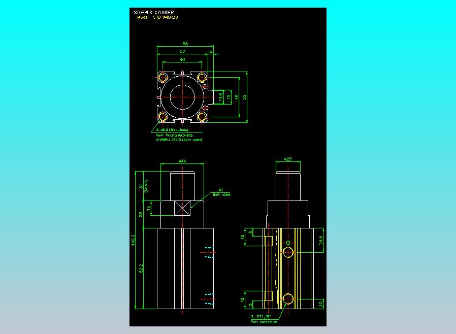阻档气缸2D-STB40x30
