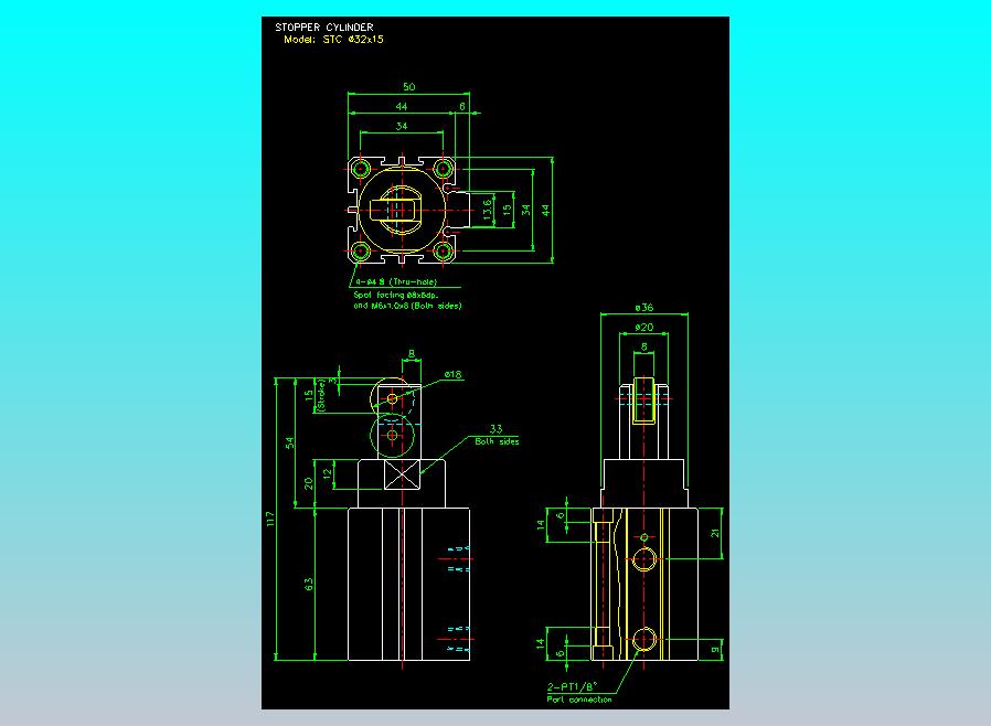 阻档气缸2D-STC32x15