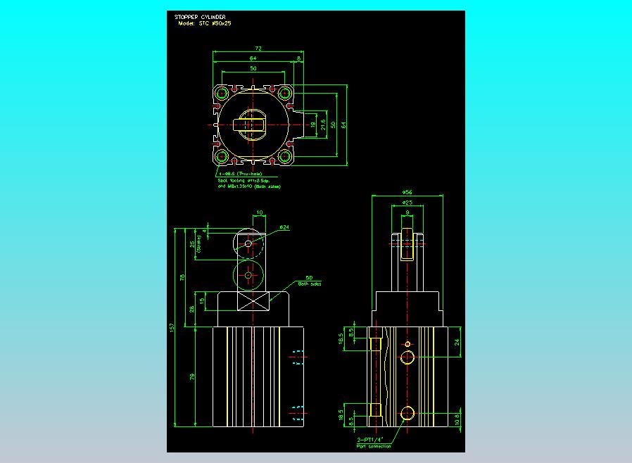 阻档气缸2D-STC50x25