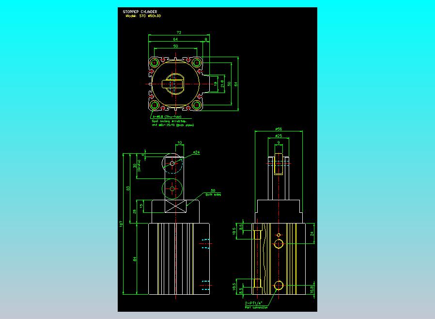 阻档气缸2D-STC50x30