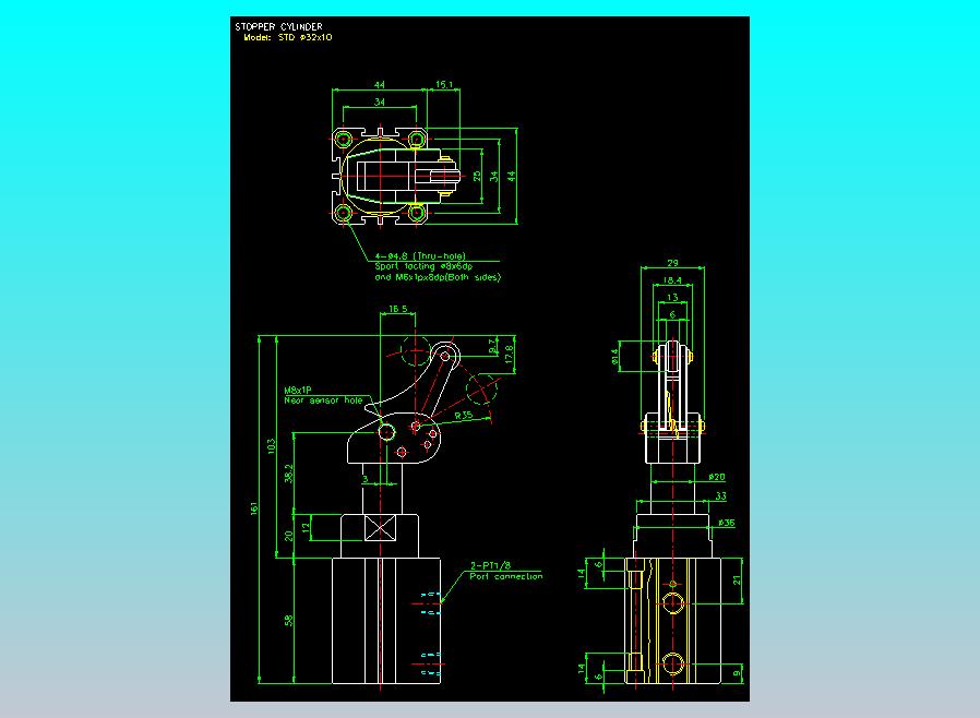 阻档气缸2D-STD32x10