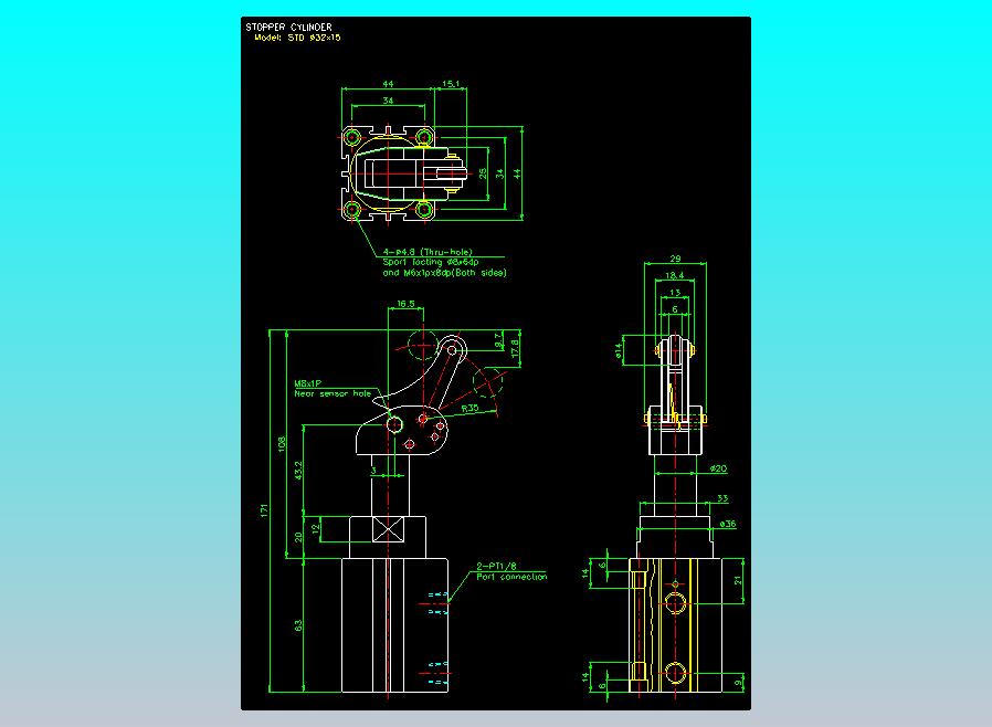 阻档气缸2D-STD32x15