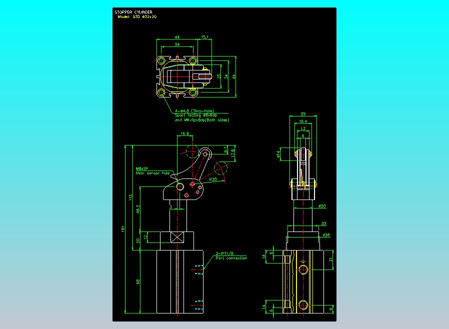 阻档气缸2D-STD32x20