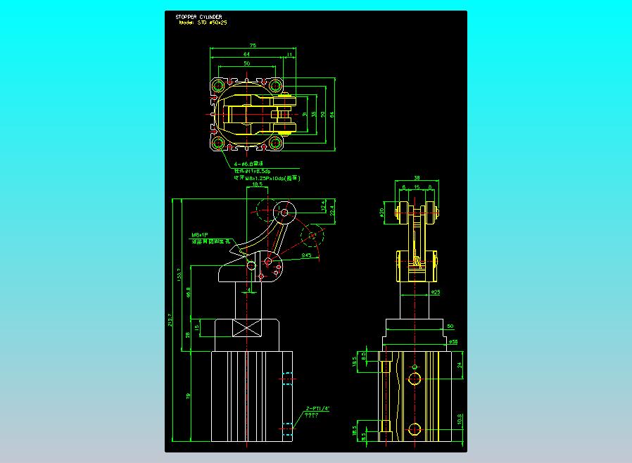 阻档气缸2D-STD50x25