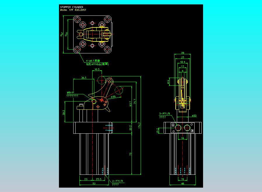 阻档气缸2D-STF32x20