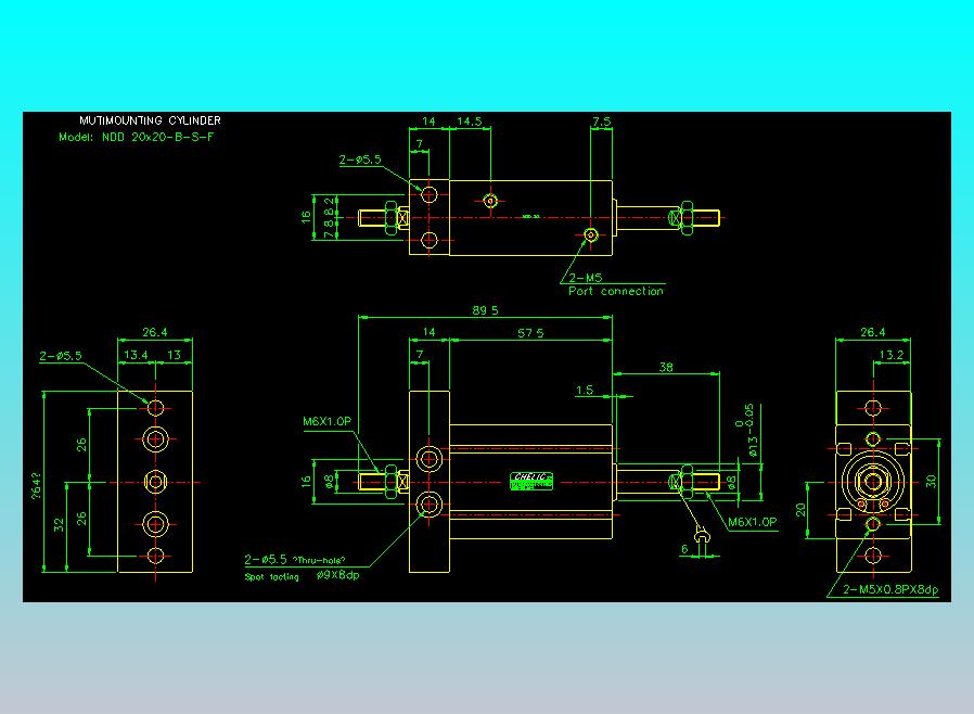 气立可CHELIC气缸油缸2D-NDD20x20-B-S-F