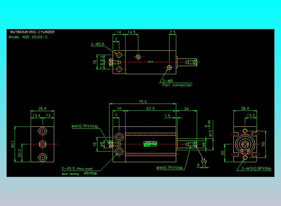 气立可CHELIC气缸油缸2D-NDD20x20-S