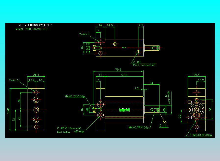气立可CHELIC气缸油缸2D-NDD20x20-S-F