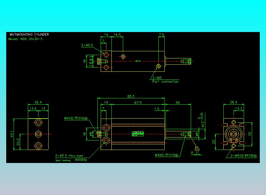气立可CHELIC气缸油缸2D-NDD20x30-S