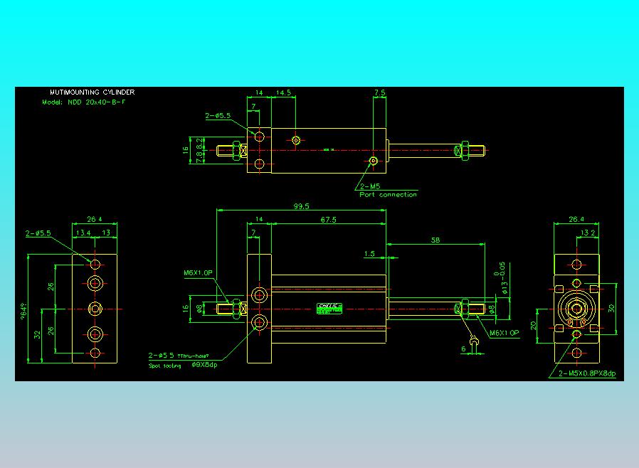 气立可CHELIC气缸油缸2D-NDD20x40-B-F