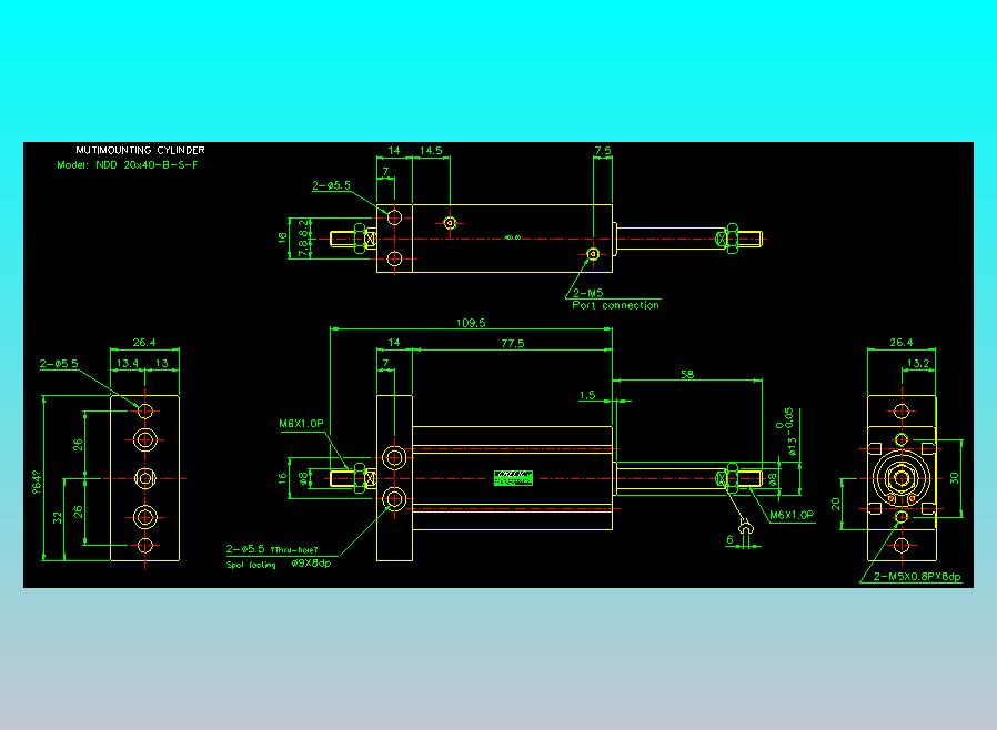 气立可CHELIC气缸油缸2D-NDD20x40-B-S-F