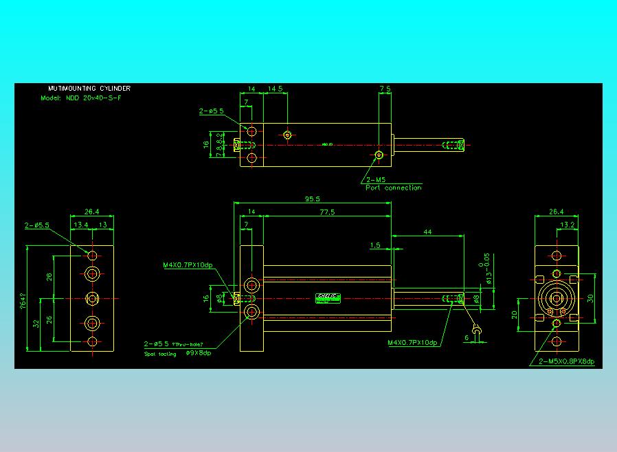 气立可CHELIC气缸油缸2D-NDD20x40-S-F