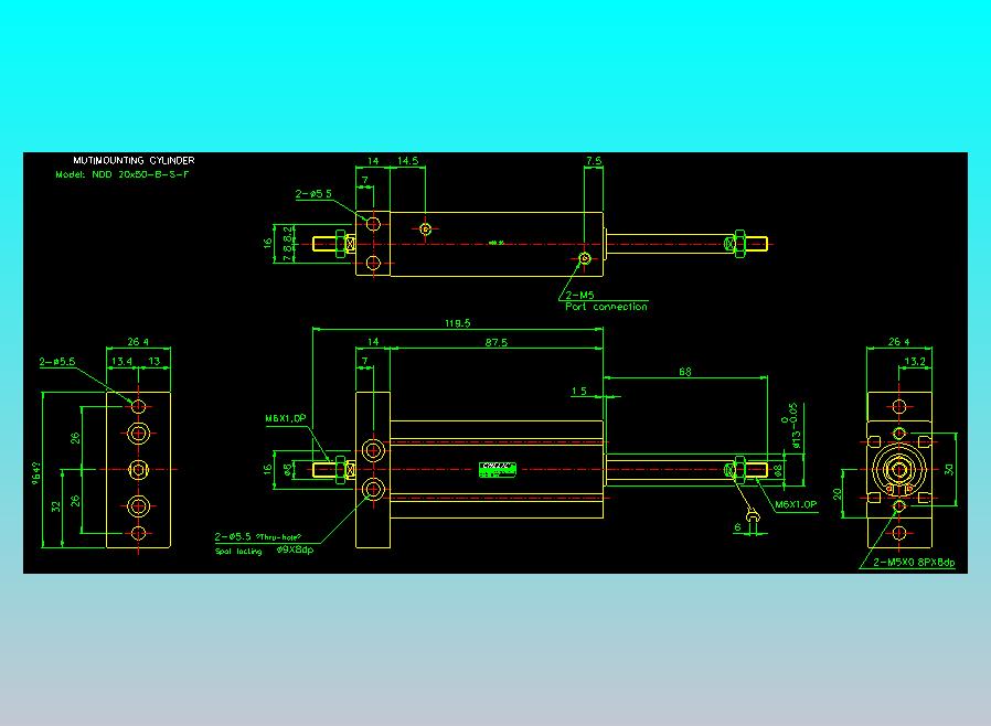 气立可CHELIC气缸油缸2D-NDD20x50-B-S-F