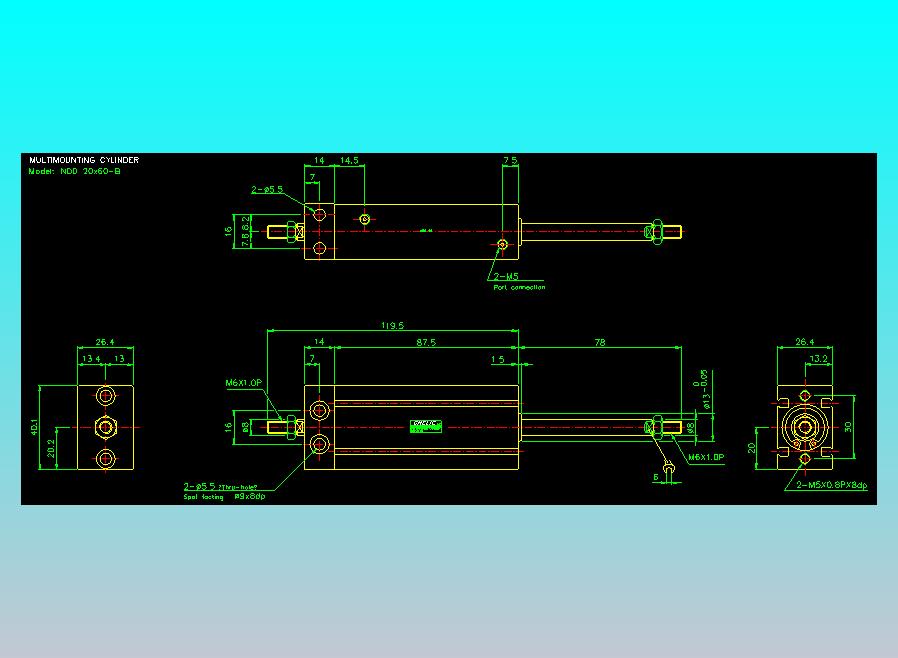 气立可CHELIC气缸油缸2D-NDD20x60-B