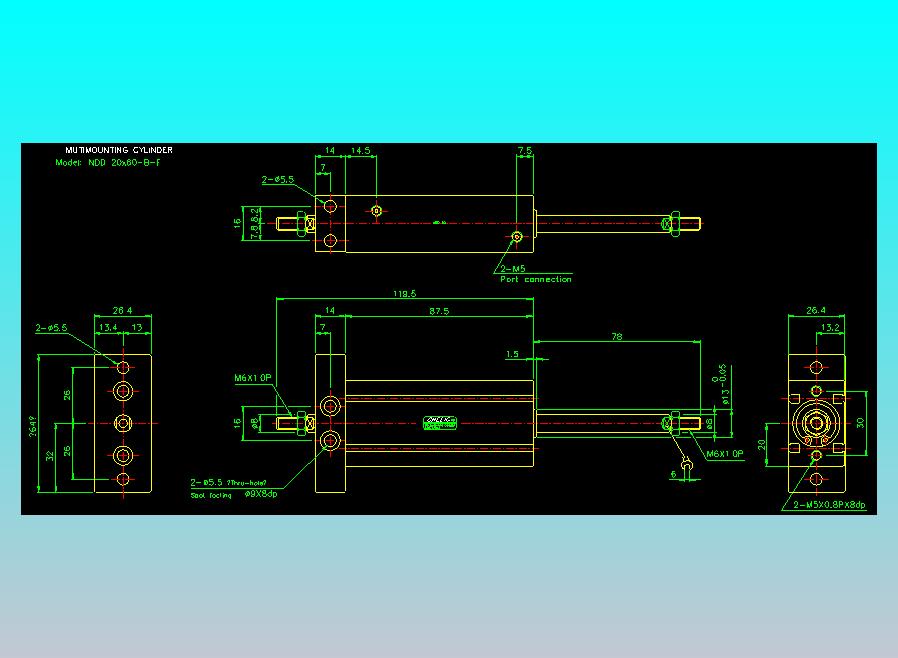气立可CHELIC气缸油缸2D-NDD20x60-B-F