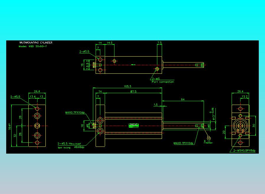 气立可CHELIC气缸油缸2D-NDD20x60-F