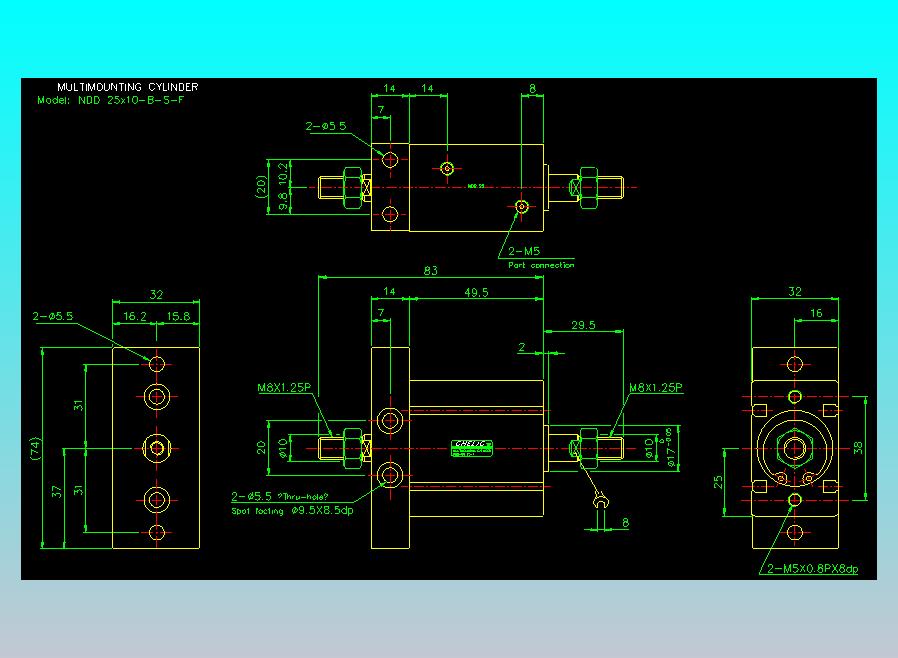 气立可CHELIC气缸油缸2D-NDD25x10-B-S-F