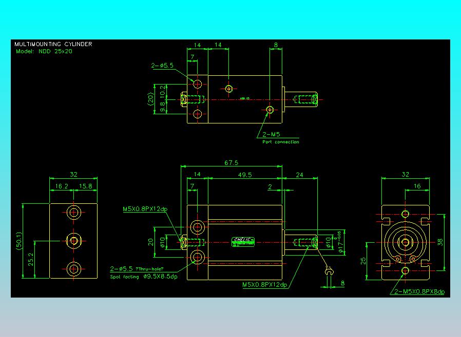气立可CHELIC气缸油缸2D-NDD25x20