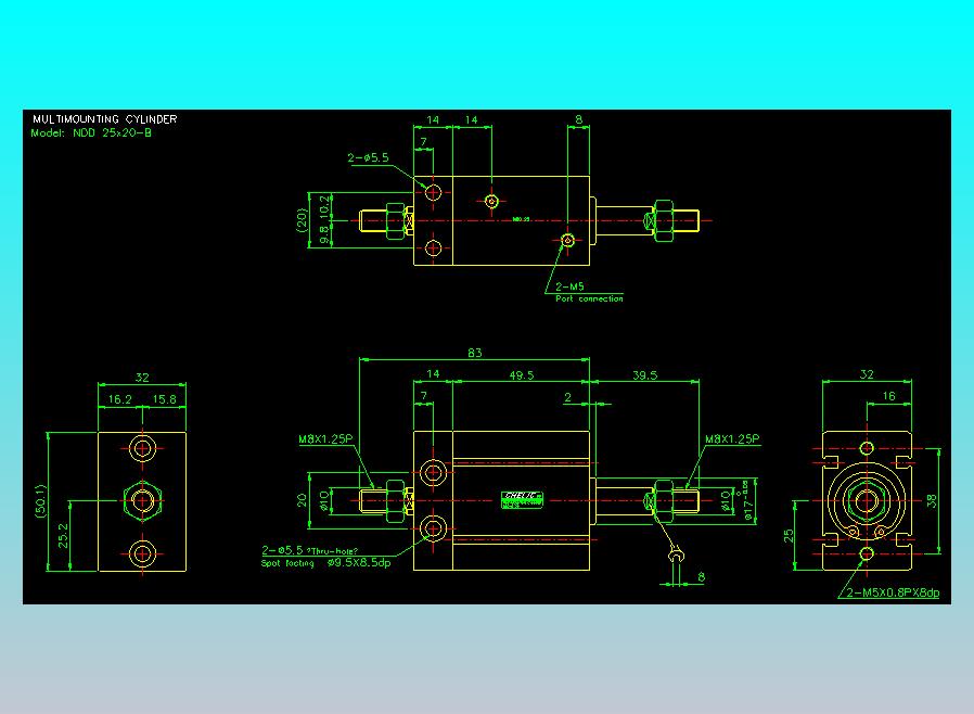 气立可CHELIC气缸油缸2D-NDD25x20-B