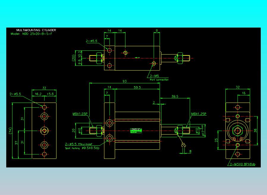 气立可CHELIC气缸油缸2D-NDD25x20-B-S-F