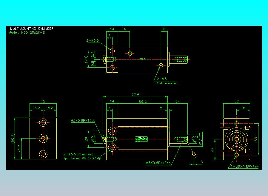 气立可CHELIC气缸油缸2D-NDD25x20-S